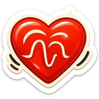 Wall’s ice cream logo heart, red and white, smooth lines, animated pulse, no text, sticker for presentation sticker