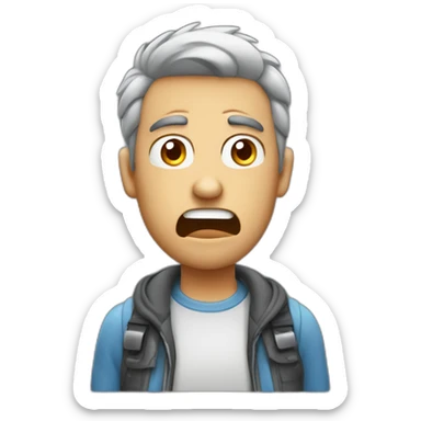 A guy that’s mad at his credit card  sticker