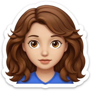 Brown wavy hair  brown eyes femal sticker
