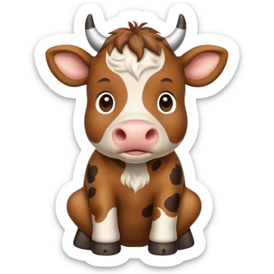 baby brown cow sticker