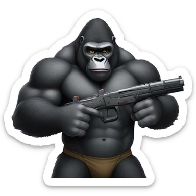 Gorilla with gun sticker