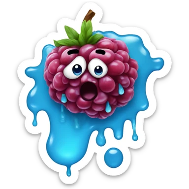 Blue raspberrywith res dripping sticker