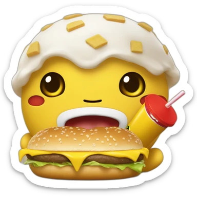 picatchu eats a Mc Donald's sticker