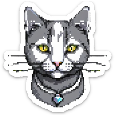 A happy cat with whiskers sticker