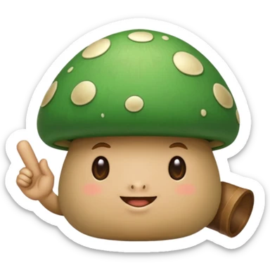green mushroom flipping you off sticker