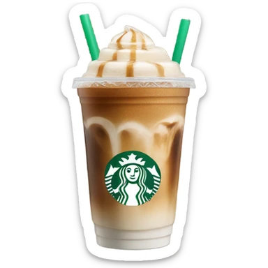 Starbuck ice coffee with ice cubes sticker