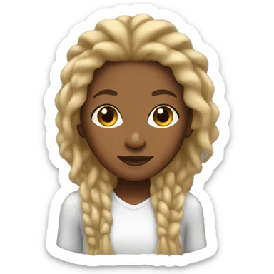 Brown skinned girl with blond dreadlocks sticker