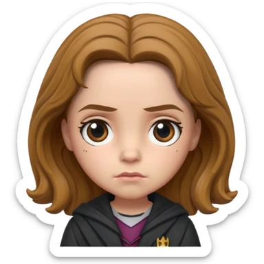 hermioni worried face funko pop style cute sticker