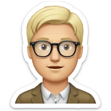 Blonde man with glasses, singer sticker