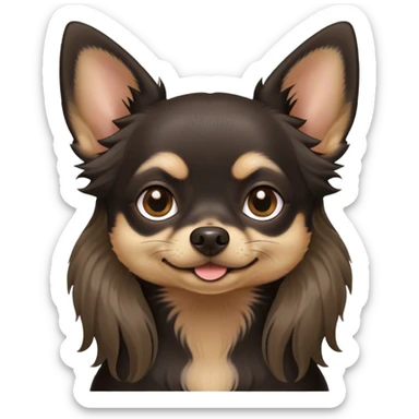 Black Chihuahua long hair sticker