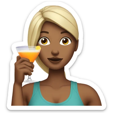 Female Personal trainer drinking cocktail sticker