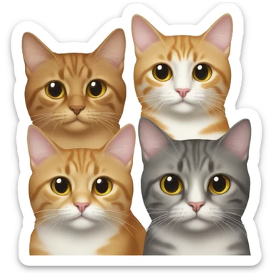four cats looking really cool sticker