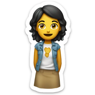 Chica con el dedo señalando que no sticker