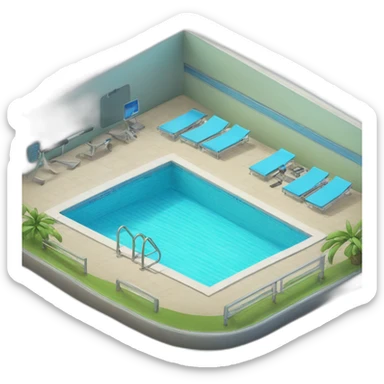 Swimming pool with driving boards and lanes sticker