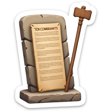 Ten commandments tablets and staff sticker