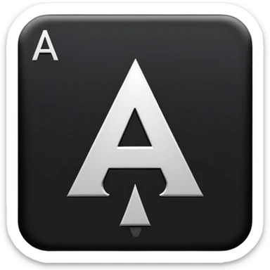 Letter A and Spade Suit symbol below sticker