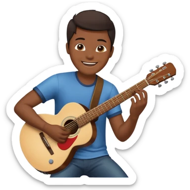 Asian guy playing guitar sticker
