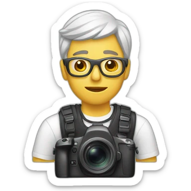 White photographer sticker