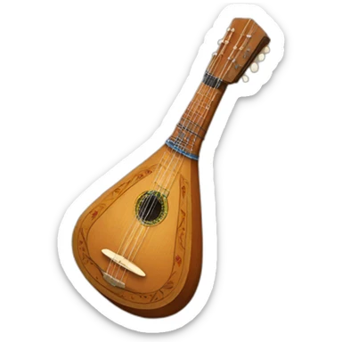 russian Folk Instrument Balalaika 3 string sticker