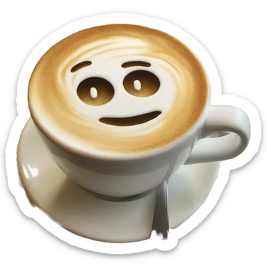 latte art next to book sticker