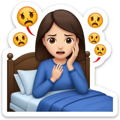 brunette woman having nightmare sticker
