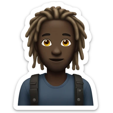 dark-skinned male with dreadlocks sticker