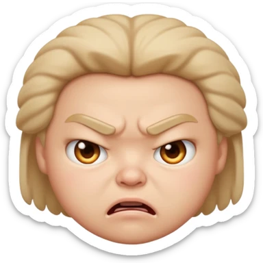 Angry but cute puffed face sticker