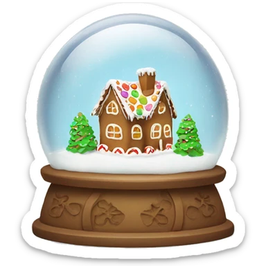 gingerbread house in a snowglobe sticker