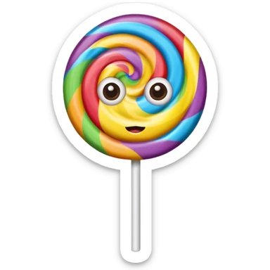 lollipop with eyes and hair  sticker