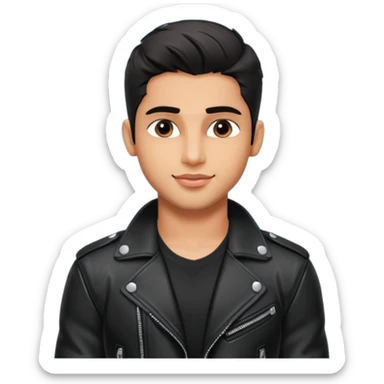 generate a pretty bratz siddharth malhotra, LEAN BUT MUSCULAR WEARING A black LEATHER JACKET sticker