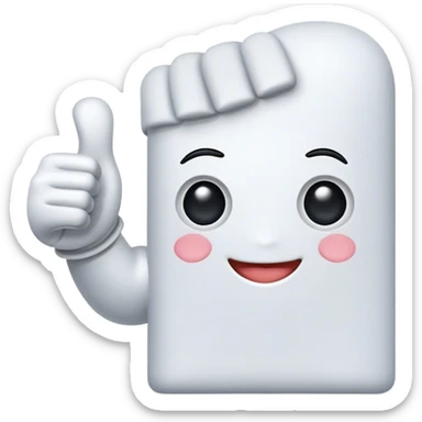 White thumbs-up wearing a glove sticker