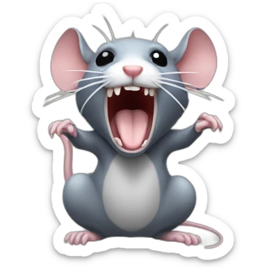 rat throwing up sticker