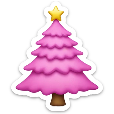 Pink Christmas tree sticker