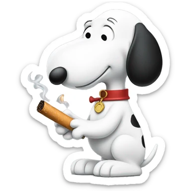 snoopy holding cigarette  sticker