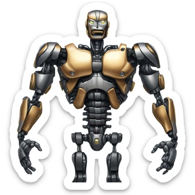 robot with 6 pack sticker