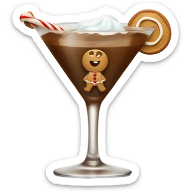 Tiny Gingerbread man in a gingerbread martini sticker