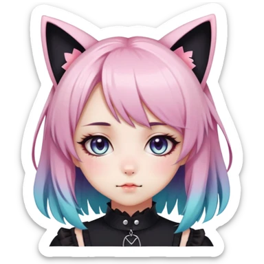 Gorgeous Edgy Kawaii Lolita Gradient Beautiful Anime Emo CatLady sticker