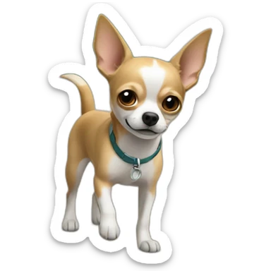 Une métrés qui balade un chihuahua sticker