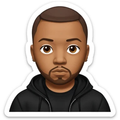 Timbaland with dark brown hair, black outfit sticker