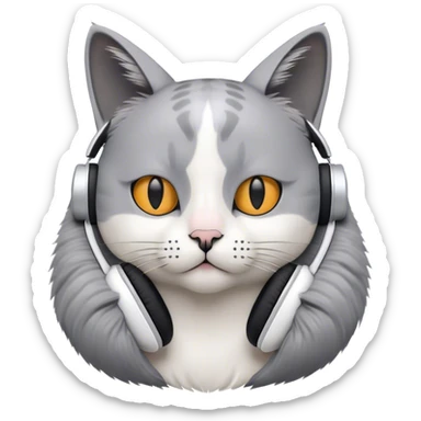 cat in a airpods max listen the weeknd sticker