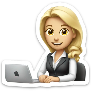 Blonde receptionist sticker