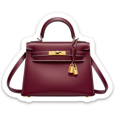 Burgundy hermes mini kelly purse sticker