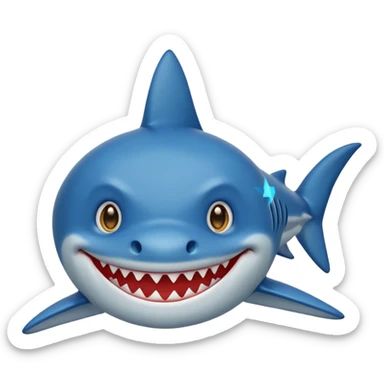 Please create the shark emoji with star eyes for me to copy and paste sticker