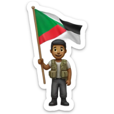 men holding palestine flag sticker