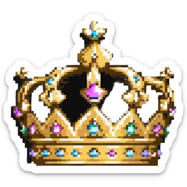 gold crown with jewels sticker