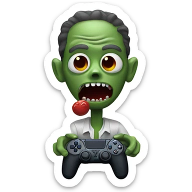 Zombie with PlayStation 5 controller  sticker