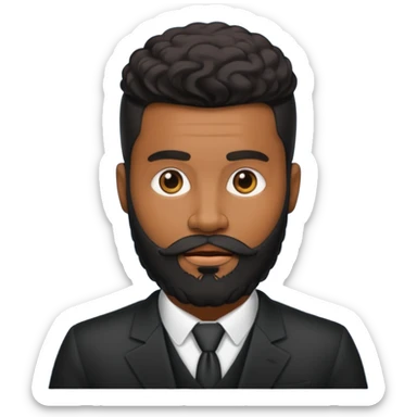A black gigolo with a full beard sticker