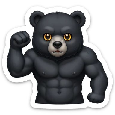 black bear black eyes sticker