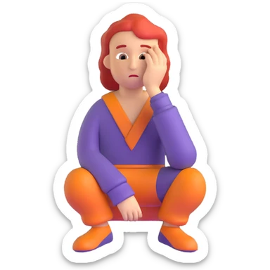 thoughtful character sticker