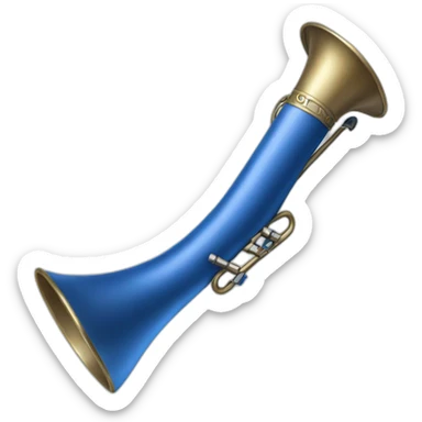 Blue hunting horn sticker